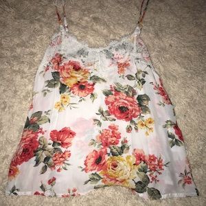 Abercrombie White Flower Tank